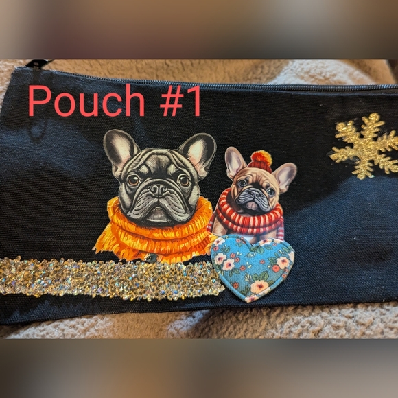 NWT 🥰 handmade cotton canvas 🐕 BULLY DOG 🐕 pouch: choice 1/5 💵 firm! - Picture 2 of 9